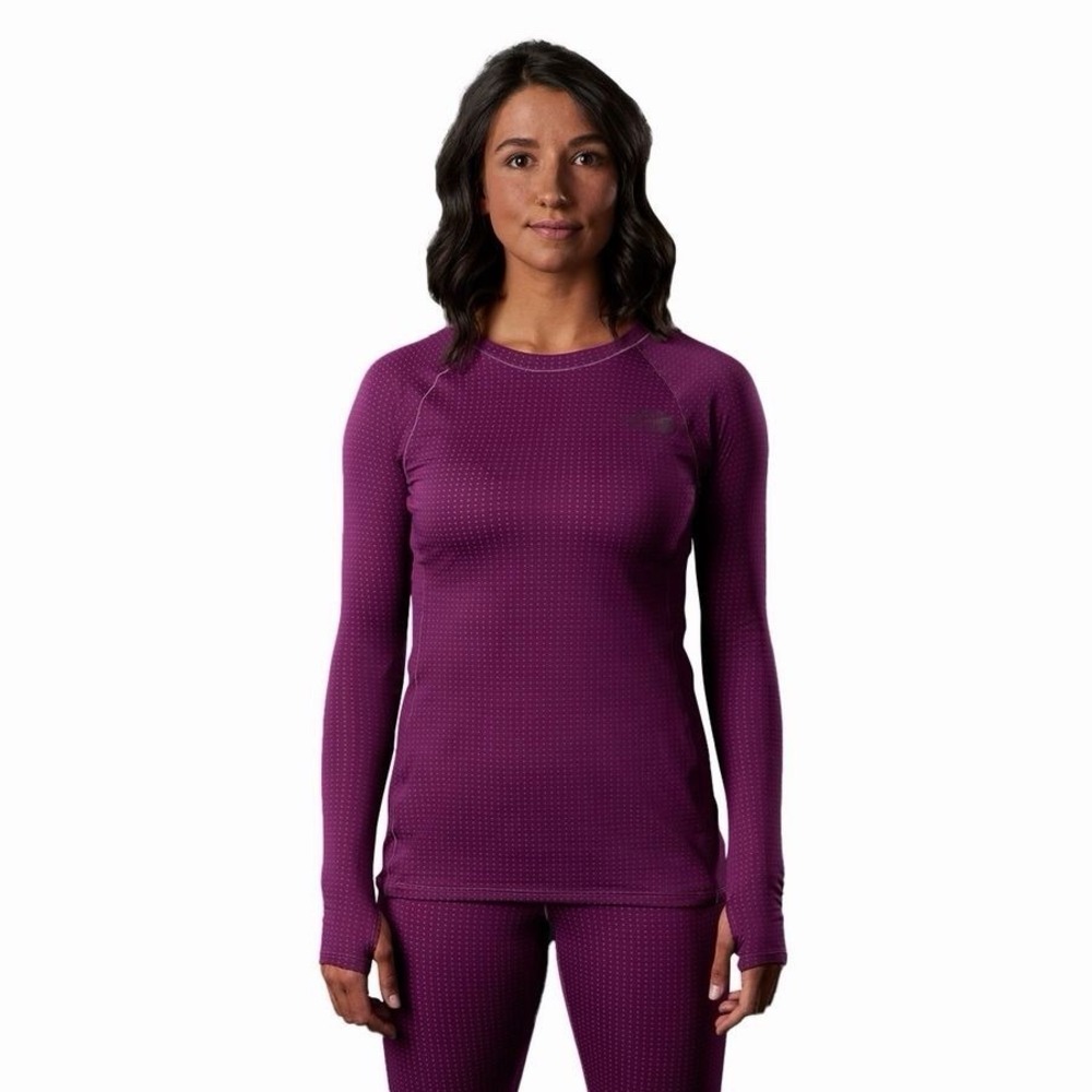 The North Face DotKnit Thermal Crew Purple Base Layer Top Medium